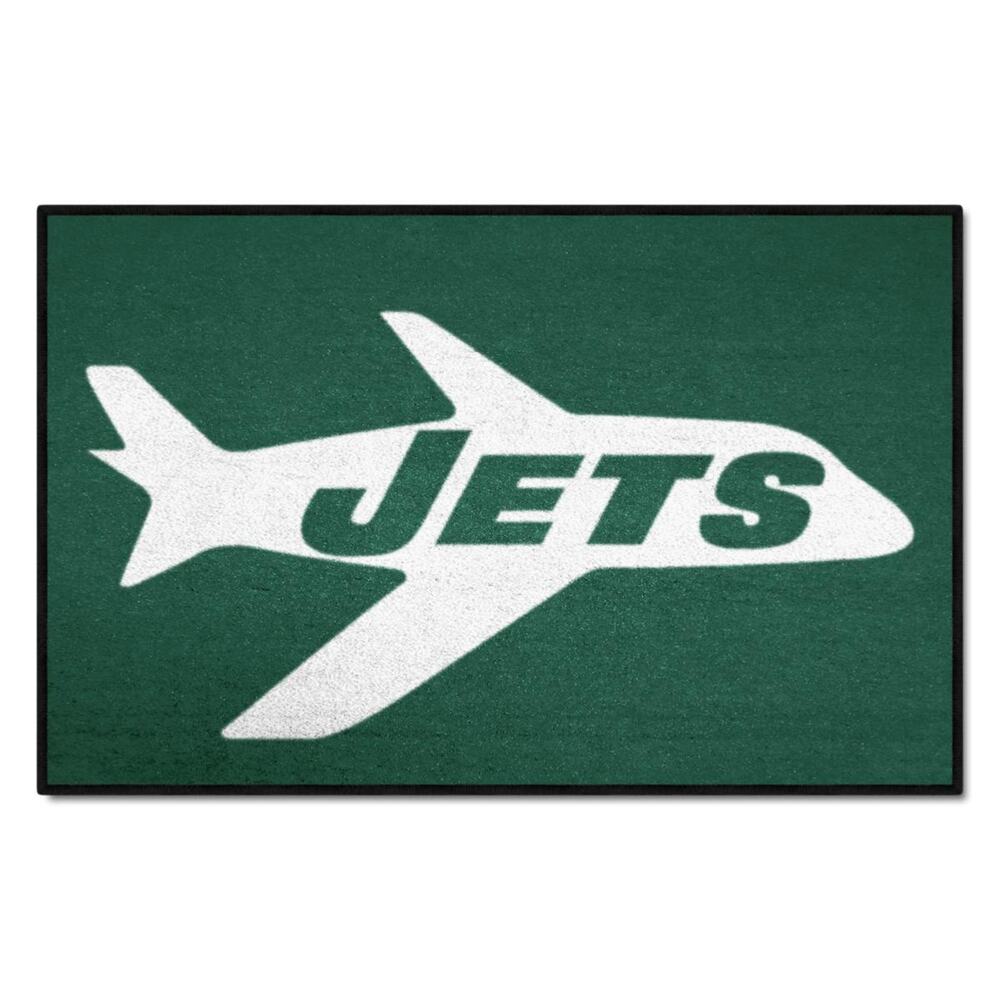 New York Jets Mat Retro Rugs 19" x 30" NFL 1970's New Carpet Rectangle